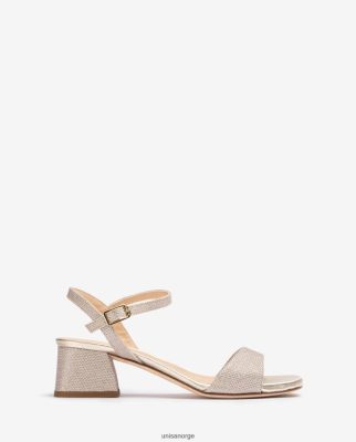 Unisa kvinner sandal med bred hæl gull F682Z638 Unisa Loafers
